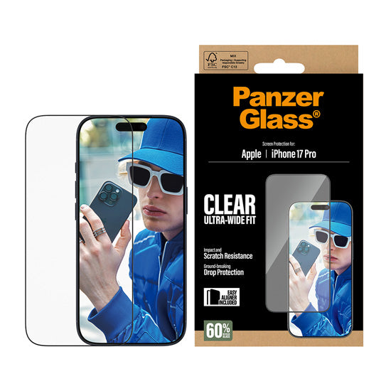 PanzerGlass® Protection d'écran Ultra- Wide Fit w. EasyAligner iPhone 17 Pro