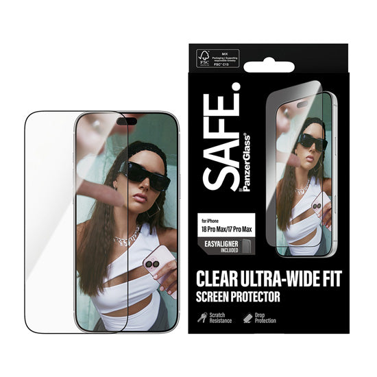 SAFE. by PanzerGlass® Protection d'écran Ultra-Wide Fit w. EasyAligner iPhone 17 Pro Max