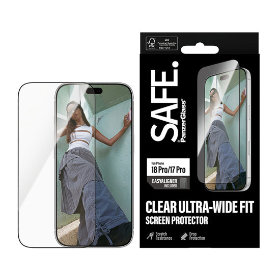 SAFE. by PanzerGlass® Protection d'écran Ultra-Wide Fit w. EasyAligner iPhone 17 Pro