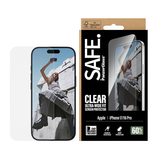SAFE. by PanzerGlass® Protection d'écran Ultra- Wide Fit w. EasyAligner iPhone 17