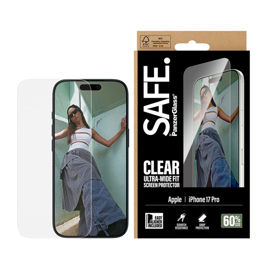 SAFE. by PanzerGlass® Protection d'écran Ultra- Wide Fit w. EasyAligner iPhone 17 Pro