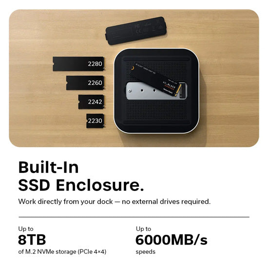 CubeDock™ Thunderbolt 5 avec boîtier SSD Silver