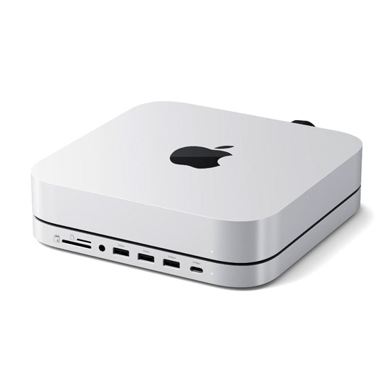 Stand & Hub Mac Mini/studio avec emplacement NVMe M.2 SATA Silver