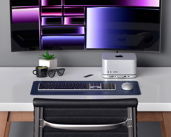 Stand & Hub Mac Mini/studio avec emplacement NVMe M.2 SATA Silver