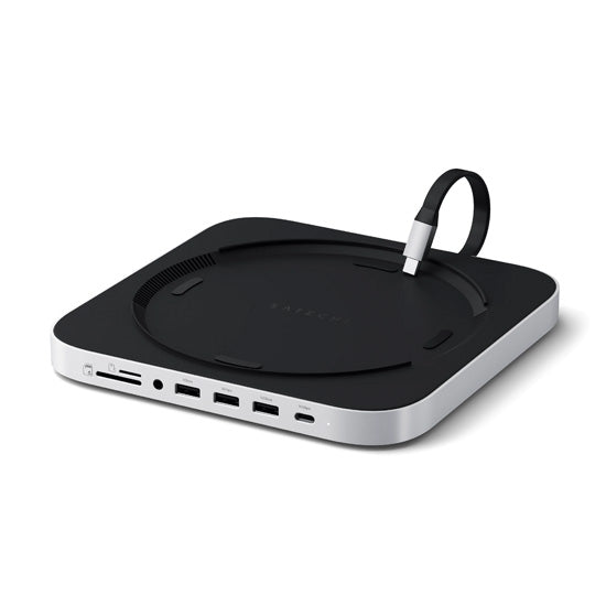 Stand & Hub Mac Mini/studio avec emplacement NVMe M.2 SATA Silver