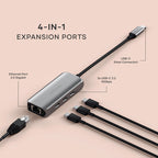 Hub USB-C 4-en-1 avec Ethernet Gigabit 2.5 Space Gray