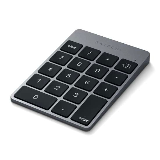 Pavé numérique Bluetooth rechargeable en aluminium Slim Space Grey