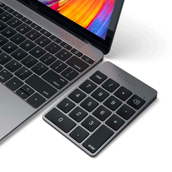 Pavé numérique Bluetooth rechargeable en aluminium Slim Space Grey
