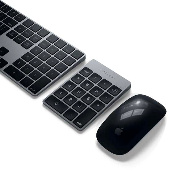 Pavé numérique Bluetooth rechargeable en aluminium Slim Space Grey