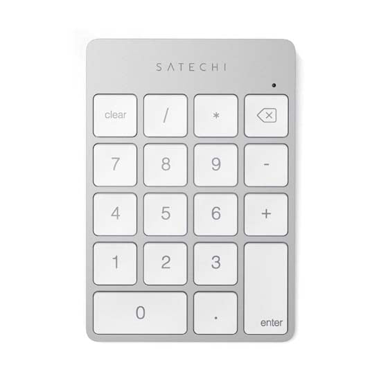 Pavé numérique Bluetooth rechargeable en aluminium Slim Silver