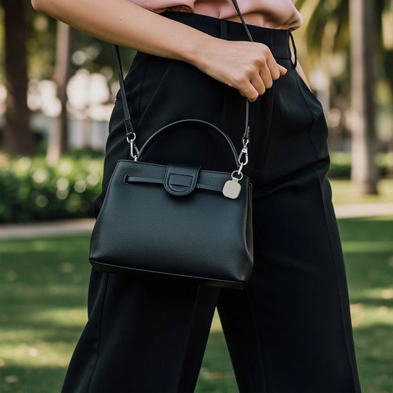 Porte-clés FindAll™ en cuir vegan Noir