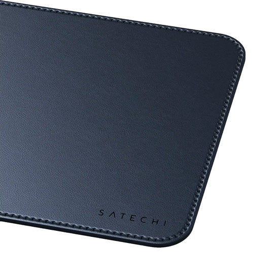 Tapis de souris Premium en cuir végan Bleu