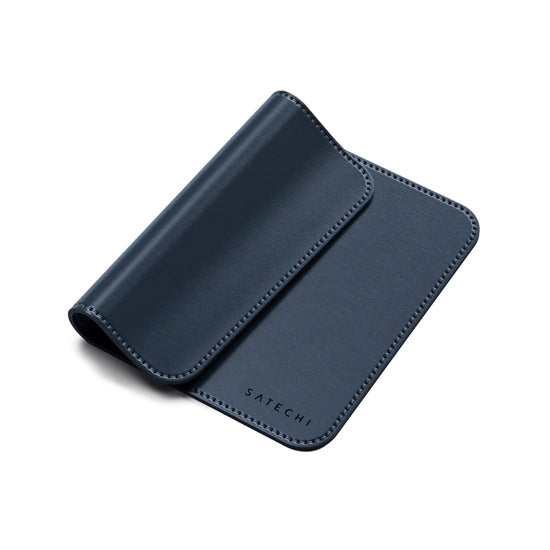 Tapis de souris Premium en cuir végan Bleu