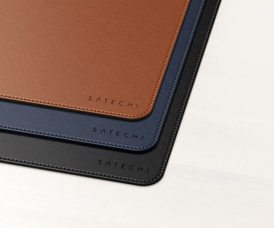 Tapis de souris Premium en cuir végan Noir