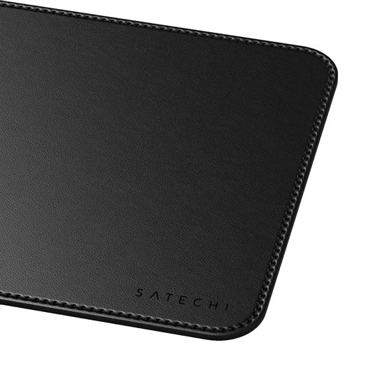 Tapis de souris Premium en cuir végan Noir
