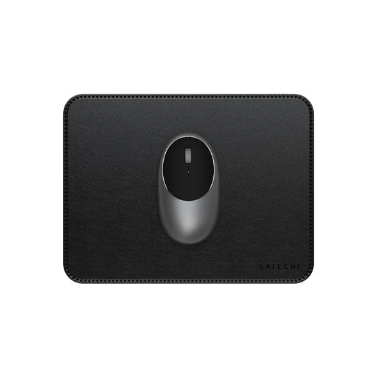 Tapis de souris Premium en cuir végan Noir