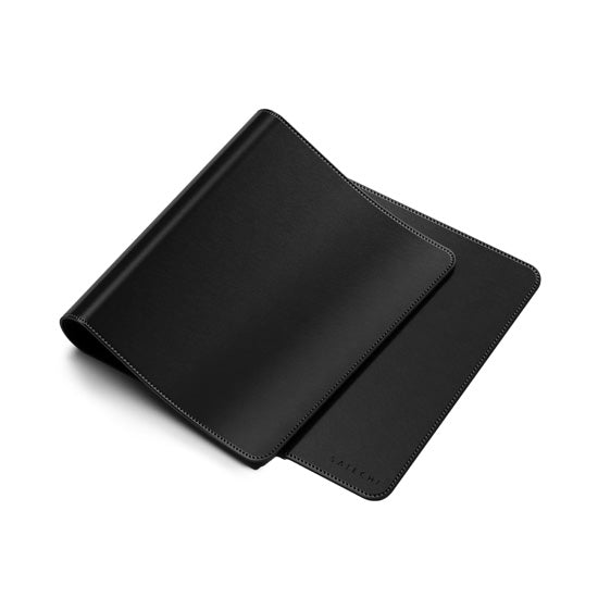 Tapis de bureau Premium en cuir végan Noir