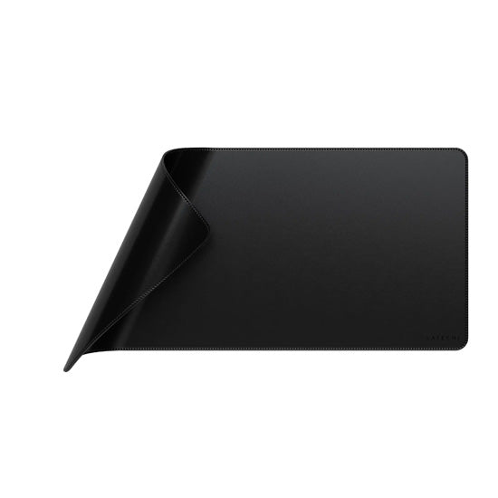 Tapis de bureau Premium en cuir végan Noir