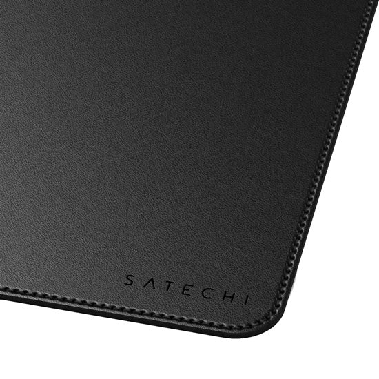 Tapis de bureau Premium en cuir végan Noir