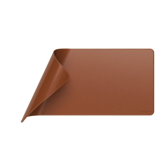 Tapis de bureau Premium en cuir végan Marron