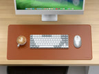 Tapis de bureau Premium en cuir végan Marron