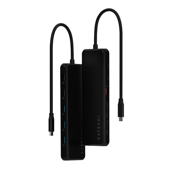 Adaptateur multiports USB-C 13-en-1 avec triple affichage Noir