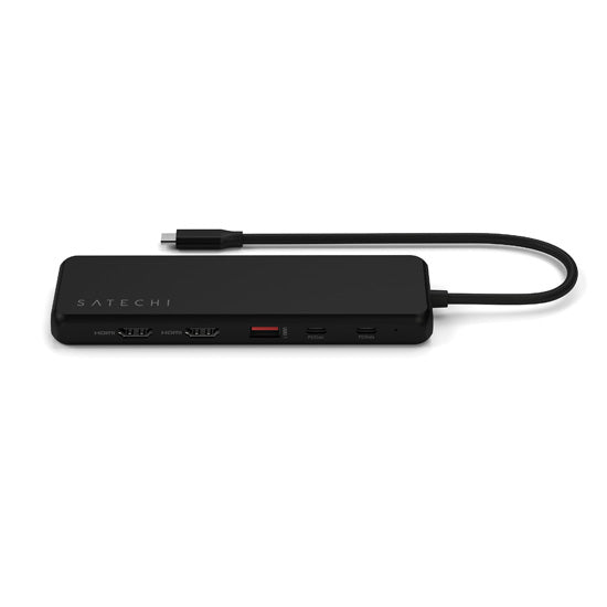 Adaptateur multiports USB-C 13-en-1 avec triple affichage Noir