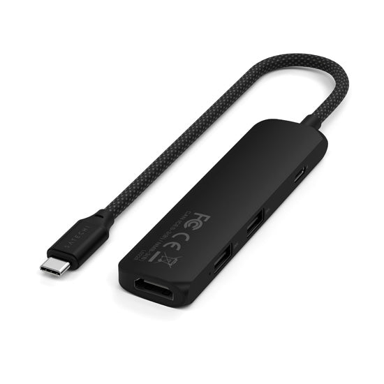 Adaptateur multiport USB-C Slim 4-en-1 4K Noir