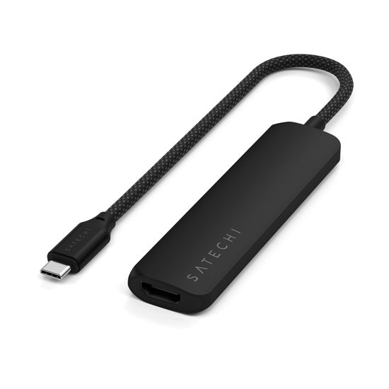 Adaptateur multiport USB-C Slim 4-en-1 4K Noir