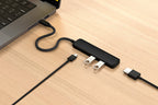 Adaptateur multiport USB-C Slim 4-en-1 4K Noir