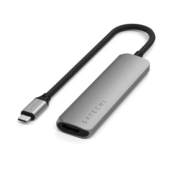 Adaptateur multiport USB-C Slim 4-en-1 4K Space Gray