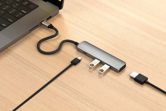 Adaptateur multiport USB-C Slim 4-en-1 4K Silver