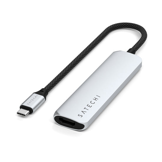 Adaptateur multiport USB-C Slim 4-en-1 4K Silver