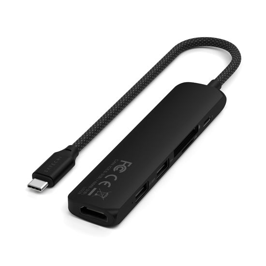 Adaptateur multiport USB-C Slim 6-en-1 Noir