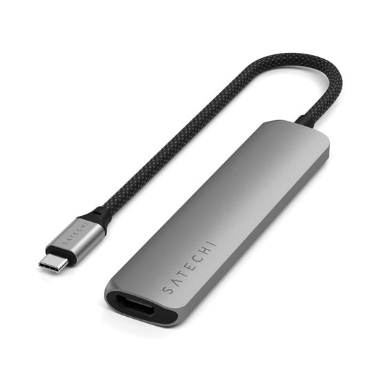 Adaptateur multiport USB-C Slim 6-en-1 Space Gray