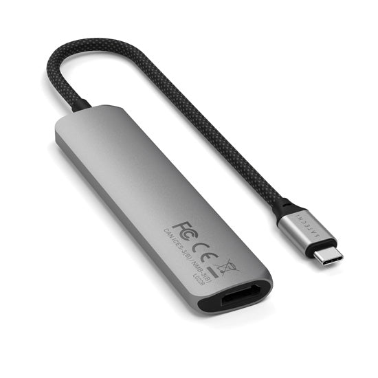 Adaptateur multiport USB-C Slim 6-en-1 Space Gray