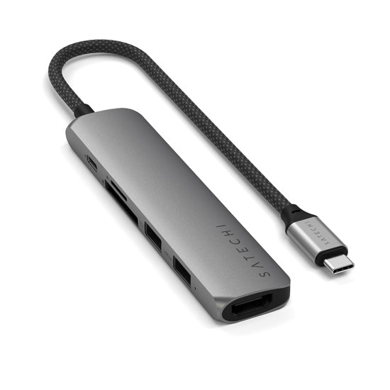 Adaptateur multiport USB-C Slim 6-en-1 Space Gray