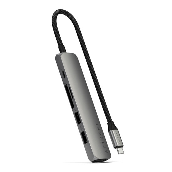 Adaptateur multiport USB-C Slim 6-en-1 Space Gray