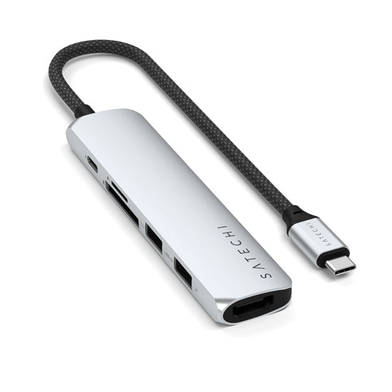 Adaptateur multiport USB-C Slim 6-en-1 Silver