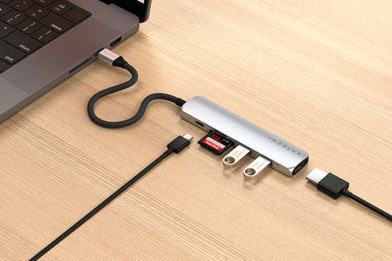 Adaptateur multiport USB-C Slim 6-en-1 Silver