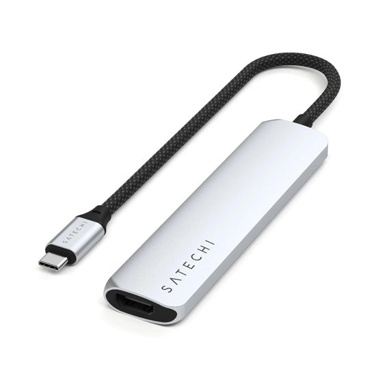 Adaptateur multiport USB-C Slim 6-en-1 Silver