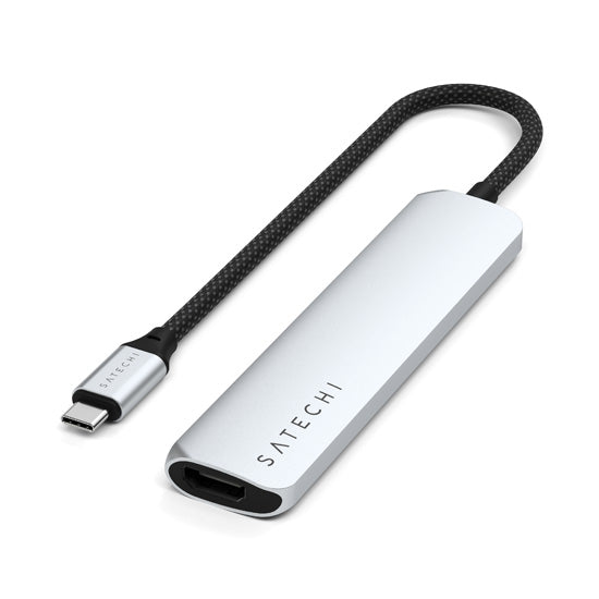 Adaptateur multiport USB-C Slim 6-en-1 Silver