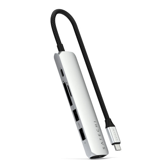 Adaptateur multiport USB-C Slim 6-en-1 Silver