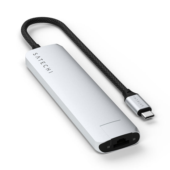 Adaptateur multiport USB-C Slim 7-en-1 avec Ethernet Silver