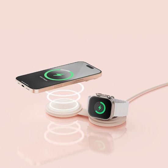 Chargeur sans fil OnTheGo 2-en-1 Rose