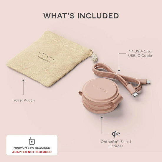 Chargeur sans fil OnTheGo 3-en-1 Rose