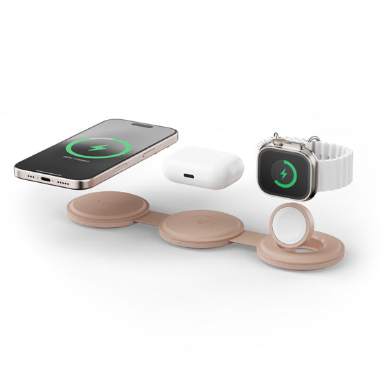 Chargeur sans fil OnTheGo 3-en-1 Rose