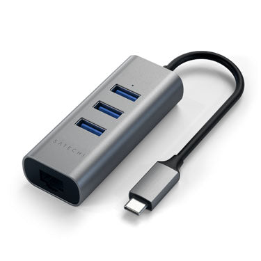 Multiports USB-C Aluminium 2-en-1 Space Gray