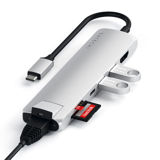 Multiports Slim avec Ethernet Argent