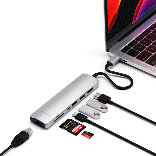 Multiports Slim avec Ethernet Argent